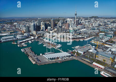 Wynyard trimestre, Porto di Viaduct e il lungomare di Auckland Auckland North Island, Nuova Zelanda - aerial Foto Stock