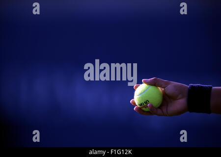 New York, Stati Uniti d'America. 01 Sep, 2015. Ballboy presso l'U.S. Aperto in Flushing Meadows, New York. Credito: Adam Stoltman/Alamy Live News Foto Stock