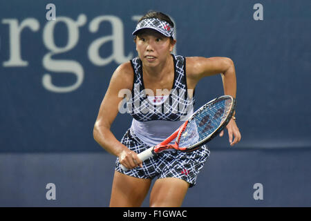 New York, Stati Uniti d'America. 1 Sep, 2015. Mayo Hibi (JPN) Tennis : Mayo Hibi del Giappone in azione durante gli Stati Uniti Aprire il torneo di tennis di donne singoli round 1 corrispondono a USTA Billie Jean King National Tennis Center di New York, Stati Uniti . © Hiroaki Yamaguchi/AFLO/Alamy Live News Foto Stock