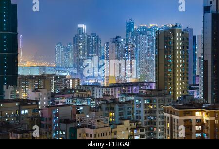 Mongkok edifici di appartamenti, Hong Kong, Cina Foto Stock