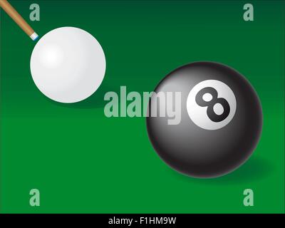 Il bianco e il nero palla per biliardo illustrazione vettoriale Illustrazione Vettoriale