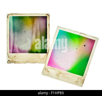 Instant photo frame isolati su sfondo bianco. In stile retrò design per la tua immagine Foto Stock