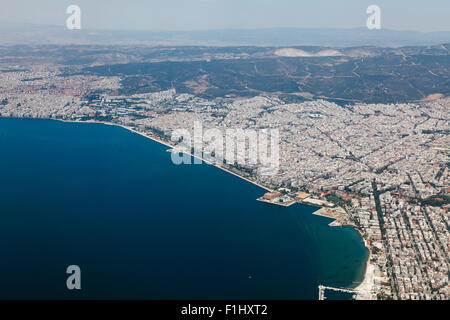Vista della città da un aeroplano Foto Stock