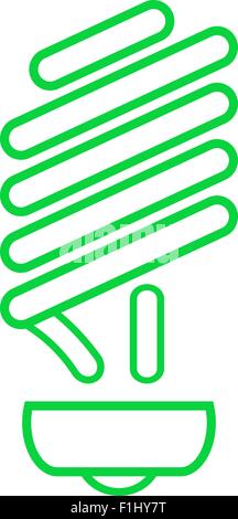 Risparmio energetico lampada luce su uno sfondo bianco. Illustrazione Vettoriale. Illustrazione Vettoriale