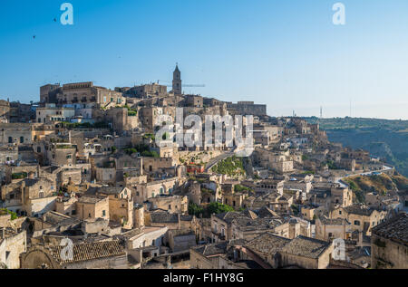 Antica città di Matera (Sassi di Matera), Basilicata, Italia Foto Stock