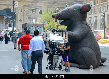 Ratto gonfiabili utilizzati dal Sindacato ratti spesso in sciopero, Foto Stock