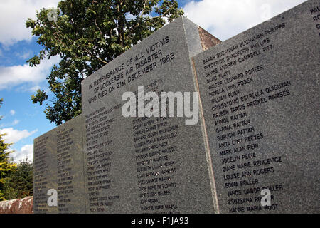 Lockerbie PanAm103 In Rimembranza Memorial nomi, Scozia Foto Stock