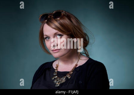 Kirsten Innes, Scottish autore e giornalista, all'Edinburgh International Book Festival 2015. Edimburgo, Scozia. 15 Agosto 2015 Foto Stock