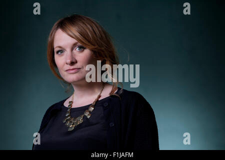 Kirsten Innes, Scottish autore e giornalista, all'Edinburgh International Book Festival 2015. Edimburgo, Scozia. 15 Agosto 2015 Foto Stock