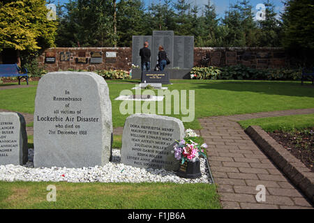 Lockerbie PanAm103 In Rimembranza Memorial visitatori ricordando, Scozia Foto Stock