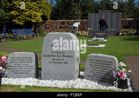 Lockerbie PanAm103 In Rimembranza Memorial visitatori ricordando, Scozia Foto Stock