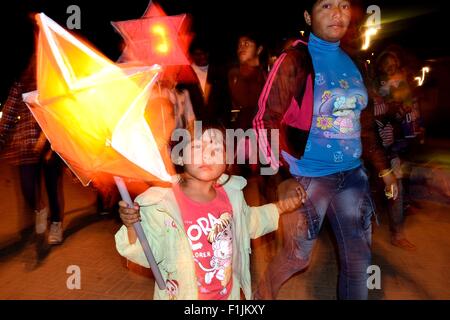 Lanterna - San Lucas de Colan chiesa - Fiestas de la Virgen de las Mercedes in COLAN. Dipartimento di Piura .PERÙ Foto Stock