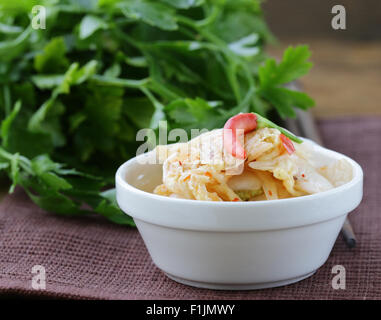 Tradizionale Coreano gusto piccante cavolo sottaceto (Kimchi) Foto Stock