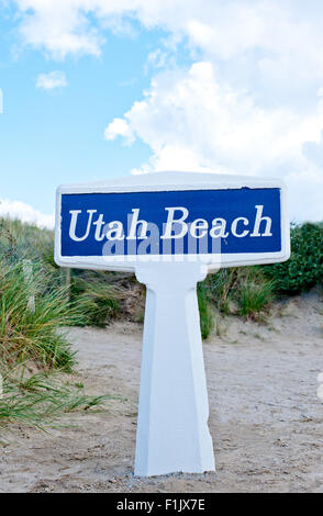 Utah Beach è una delle cinque spiagge dello sbarco in Normandia sbarchi il 6 giugno 1944, durante la Seconda Guerra Mondiale. Utah si trova su t Foto Stock