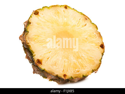Ananas frutta slice isolato su bianco Foto Stock
