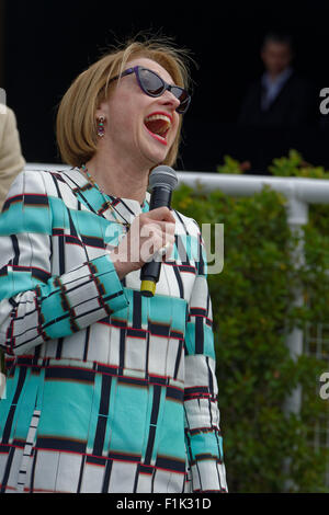 Sydney, Australia. Il 3 settembre, 2015. Addestramento cavalli leggenda Gai Waterhouse parla di media a Sydney 2015 Carnevale di primavera il lancio. Credito: MediaServicesAP/Alamy Live News Foto Stock