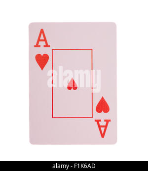Carta da gioco (ACE) isolato su sfondo bianco Foto Stock