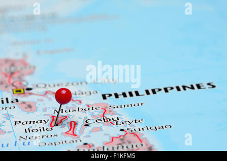 Iloilo imperniata su una mappa di Asia Foto Stock