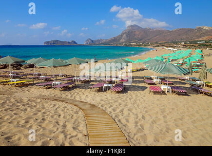 La bellissima spiaggia di Falassarna sull isola di Creta, Grecia Foto Stock