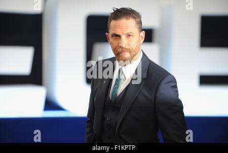 Londra, Regno Unito. 3 Sep, 2015. Tom Hardy assiste la Premiere mondiale di 'Legenda' di Odeon Leciester Square. Credito: Ferdaus Shamim/ZUMA filo/Alamy Live News Foto Stock