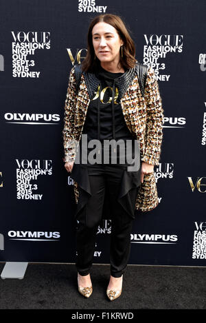 Sydney, Australia. 03Sep, 2015. Edwina McCann arriva alla Vogue Fashion's Night Out a Sydney. Credito: MediaServicesAP/Alamy Live News Foto Stock