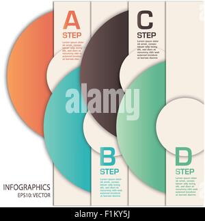 Vettore modello infographics usando i cerchi e ombra Illustrazione Vettoriale