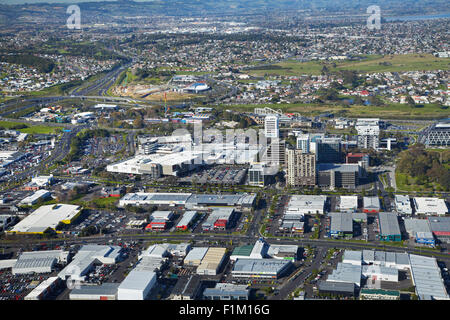 Manukau City Centre di Auckland, Isola del nord, Nuova Zelanda - aerial Foto Stock