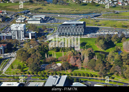 Hayman Park e Manukau City Centre di Auckland, Isola del nord, Nuova Zelanda - aerial Foto Stock