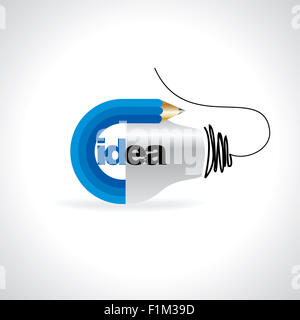 Idea creativa concetto con lampadina illustrazione vettoriale Foto Stock