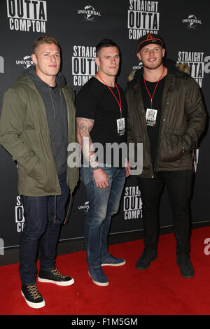 Sydney, Australia. 1 settembre 2015. Nella foto: giocatori di rugby Thomas Burgess, Luke Burgess, George Burgess. Foto Stock