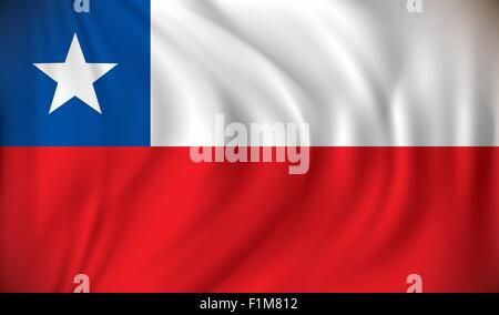Bandiera del Cile - illustrazione vettoriale Illustrazione Vettoriale
