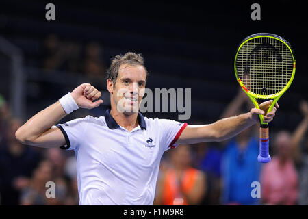 New York City, NY, STATI UNITI D'AMERICA. 03Sep, 2015. Stati Uniti US Open, ha suonato presso il Billie Jean King Tennis Center, Il Flushing Meadow NY. Richard Gasquet (FRA) Credito: Azione Sport Plus/Alamy Live News Foto Stock