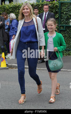 Londra, UK, 12 Luglio 2015: Lisa Faulkner visto in campionati di Wimbledon 2015 Foto Stock