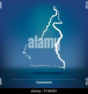 Doodle Mappa del Camerun - illustrazione vettoriale Illustrazione Vettoriale