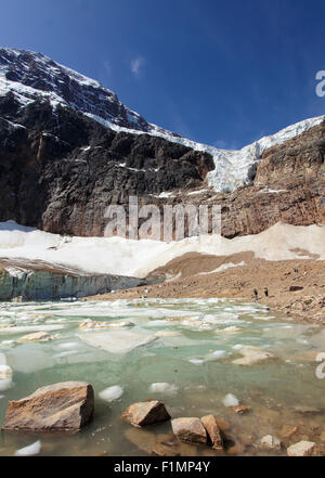 Canada, Alberta, Jasper National Park, il Monte Edith Cavell, Angel Glacier Foto Stock