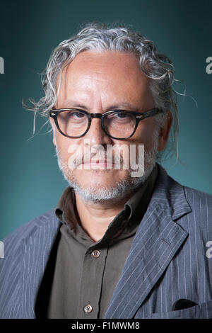 Gabriel Orozco, l'artista messicano, a Edinburgh International Book Festival 2015. Edimburgo, Scozia. 17 Agosto 2015 Foto Stock