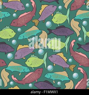 Seamless sfondo con pesci colorati Illustrazione Vettoriale