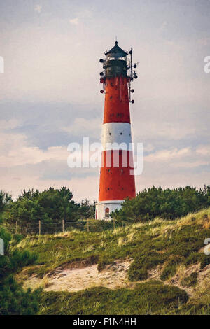 La pittura di un faro Foto Stock