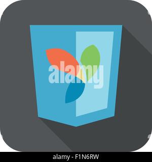 Illustrazione di vettore di sviluppo web shield segno framework php yli. icona isolato su sfondo bianco Illustrazione Vettoriale