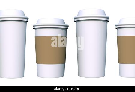 Tazze di caffè isolato su bianco. Tazza di caffè illustrazione. Due tipi. Foto Stock