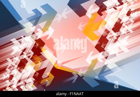 Le frecce colorate astratta illustrazione dello sfondo. Targeting concetto di mercato Foto Stock