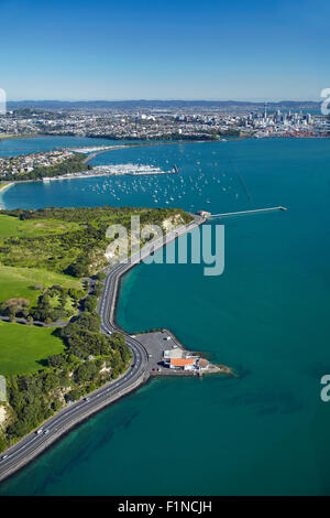 Punto Bastion, Auckland, Isola del nord, Nuova Zelanda - aerial Foto Stock