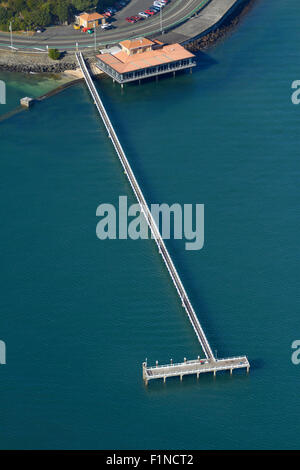 Molo al punto Bastion, Auckland, Isola del nord, Nuova Zelanda - aerial Foto Stock