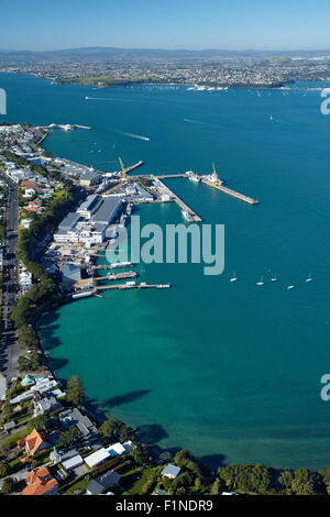 Devonport Base Navale, Auckland, Isola del nord, Nuova Zelanda - aerial Foto Stock