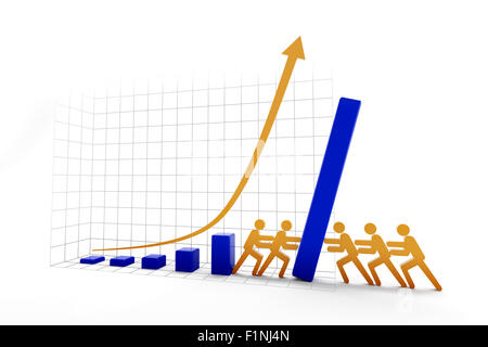 Rising vs tendenza decrescente Foto Stock