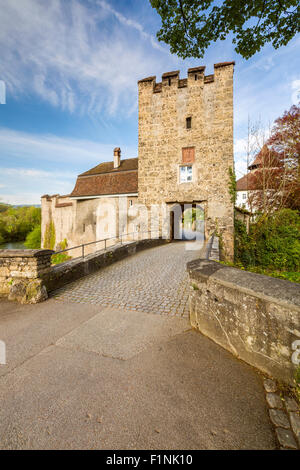 Zwingen Castello, cantone Basilea-Campagna, Svizzera. Foto Stock