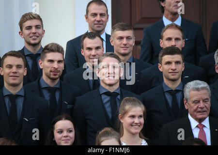 Manuel Neuel, Christoph Kramer, Ron-Robert Zieler, Kevin Grosskreutz, Hansi Flick, Bastian SCHWEINSTEIGER, Toni Kroos, Thomas Mu Foto Stock