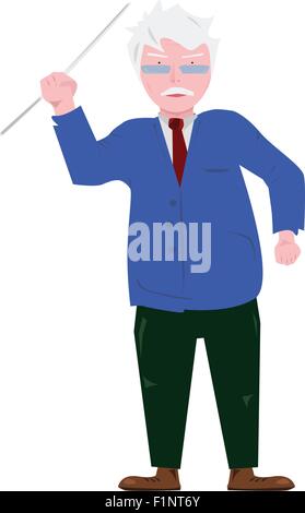 Il vecchio uomo arrabbiato cartoon Illustrazione Vettoriale