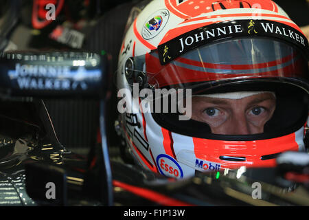 Autodromo di Monza, Monza, Italia. 05 Sep, 2015. Campionato Italiano di Formula 1 Gran Premio, giornata di qualificazione. McLaren Honda - Jenson Button Credito: Azione Sport Plus/Alamy Live News Foto Stock