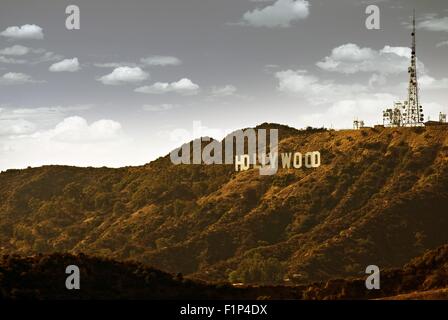 Famose Colline di Hollywood in California, Stati Uniti d'America. Hollywood Sign. California Raccolta foto. Foto Stock